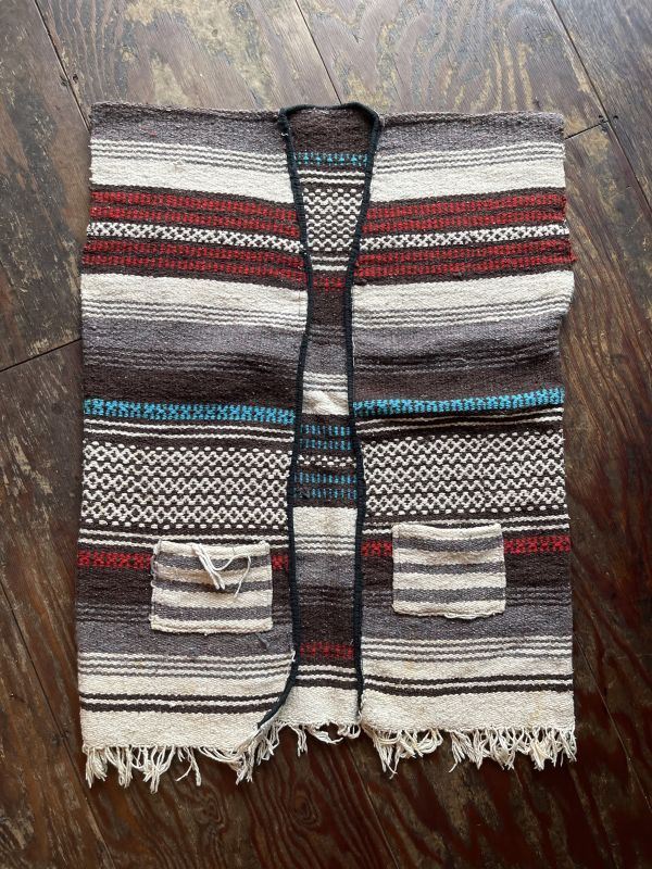 画像1: VINTAGE 70s MEXICAN RUG VEST (10)