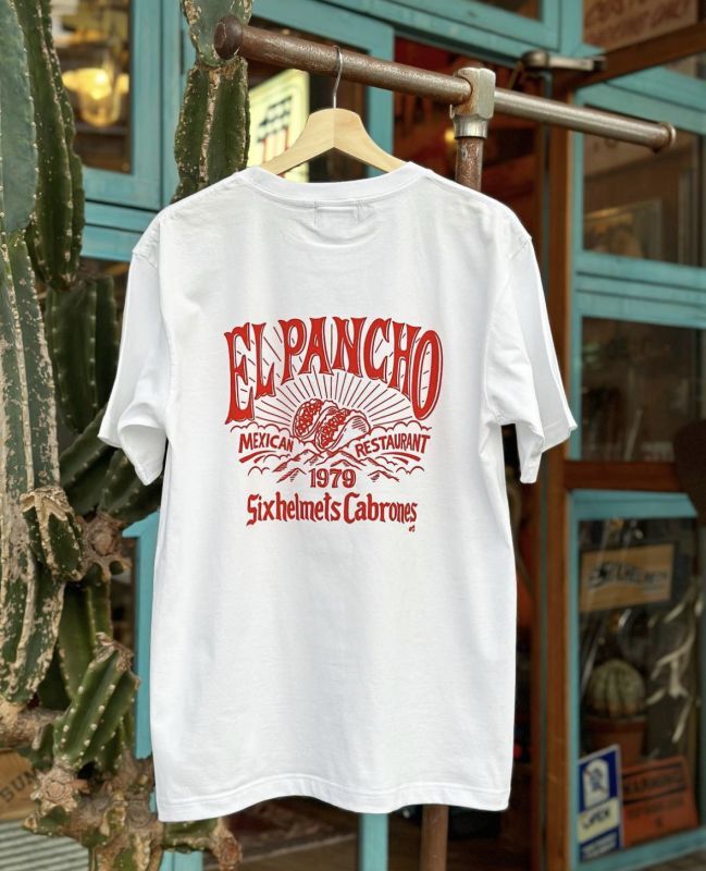 画像1: SIXHELMETS CABRONES×EL PANCHO MEXICAN T-SHIRT WHITE DRAWN BY GRIMB