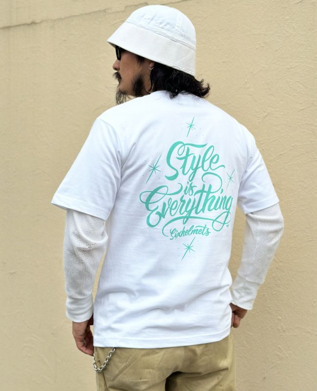 画像1: SIXHELMETS“STYLE IS EVERYTHING”T-SHIRT WHITE DRAWN BY GRIMB