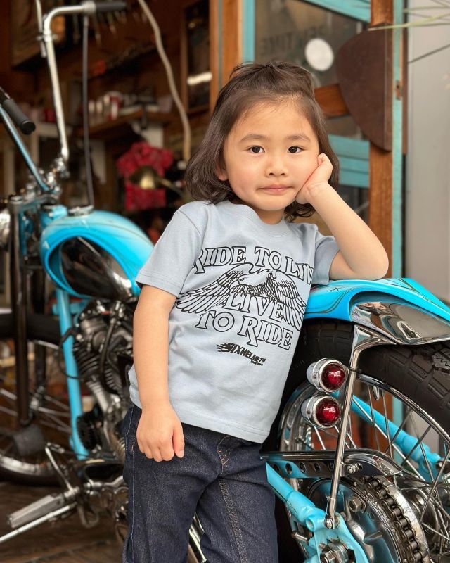 画像1: SIXHELMETS CHOPPERS “LIVE TO RIDE RIDE TO LIVE” T-SHIRT KIDS SIZE SAXE