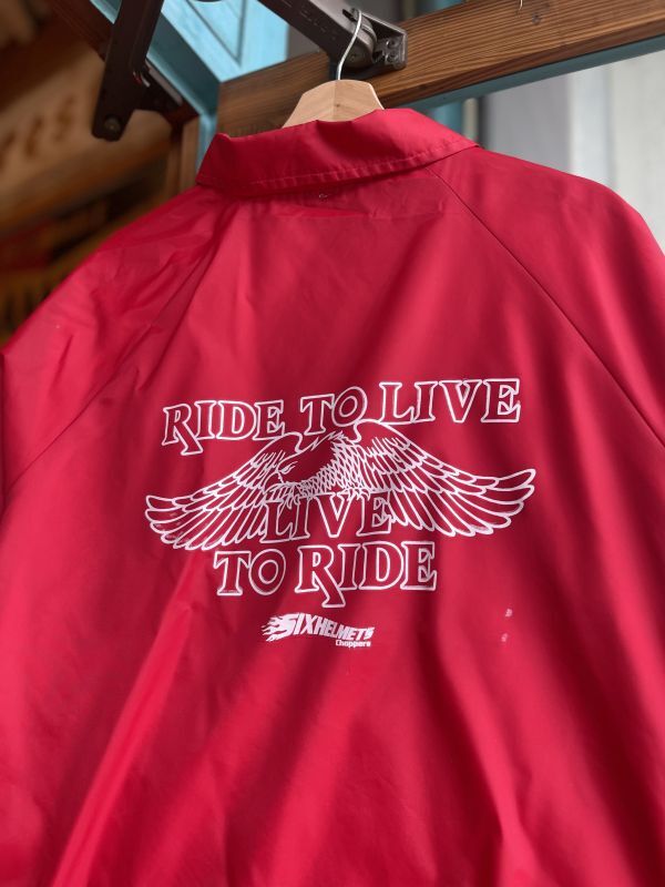 画像3: SIXHELMETS CHOPPERS “LIVE TO RIDE RIDE TO LIVE” VTG COACH JACKET RED XL