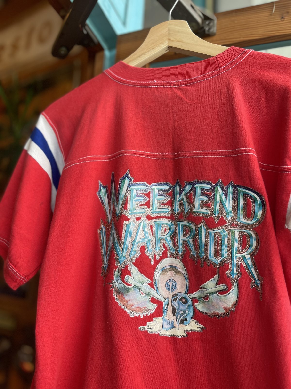 画像4: VINTAGE 70s HARLEY RULES WEEKEND WARRIOR SKULL T-SHIRT 