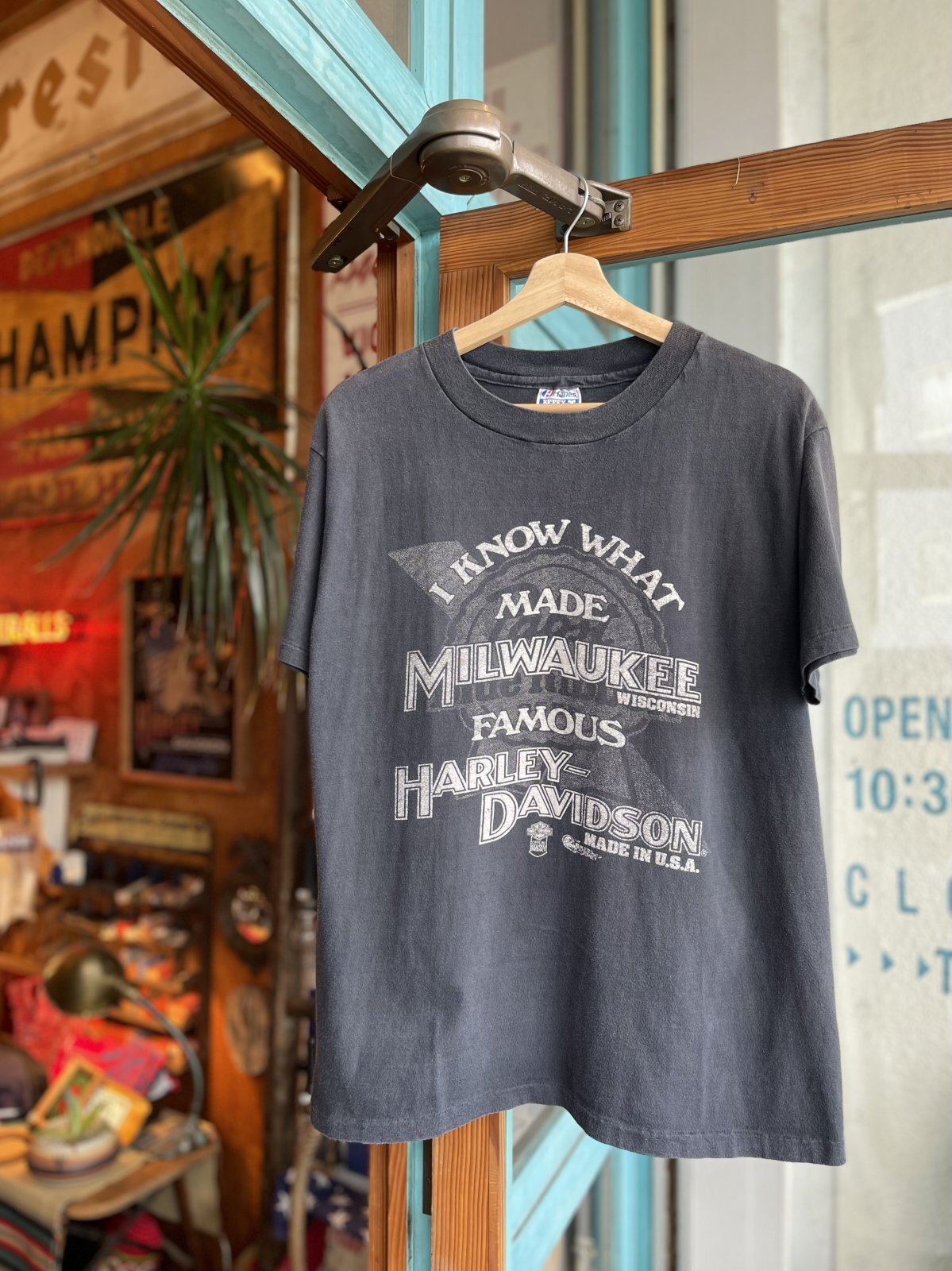 画像1: VINTAGE 80s I KNOW WHAT MADE FAMOUS HARELY DAVIDSON BRUNSWICK OFFICIAL T-SHIRT BLACK XL