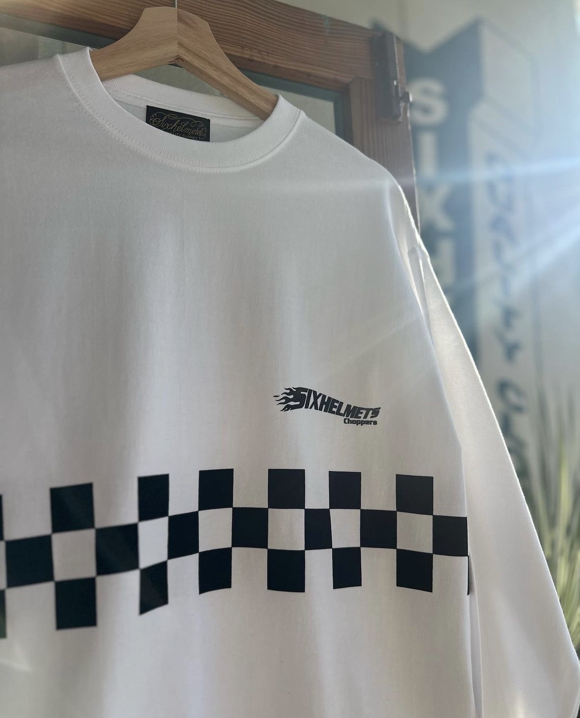 画像3: SIXHELMETS CHOPPERS CHECKER LINE L/S T-SHIRT WHITE