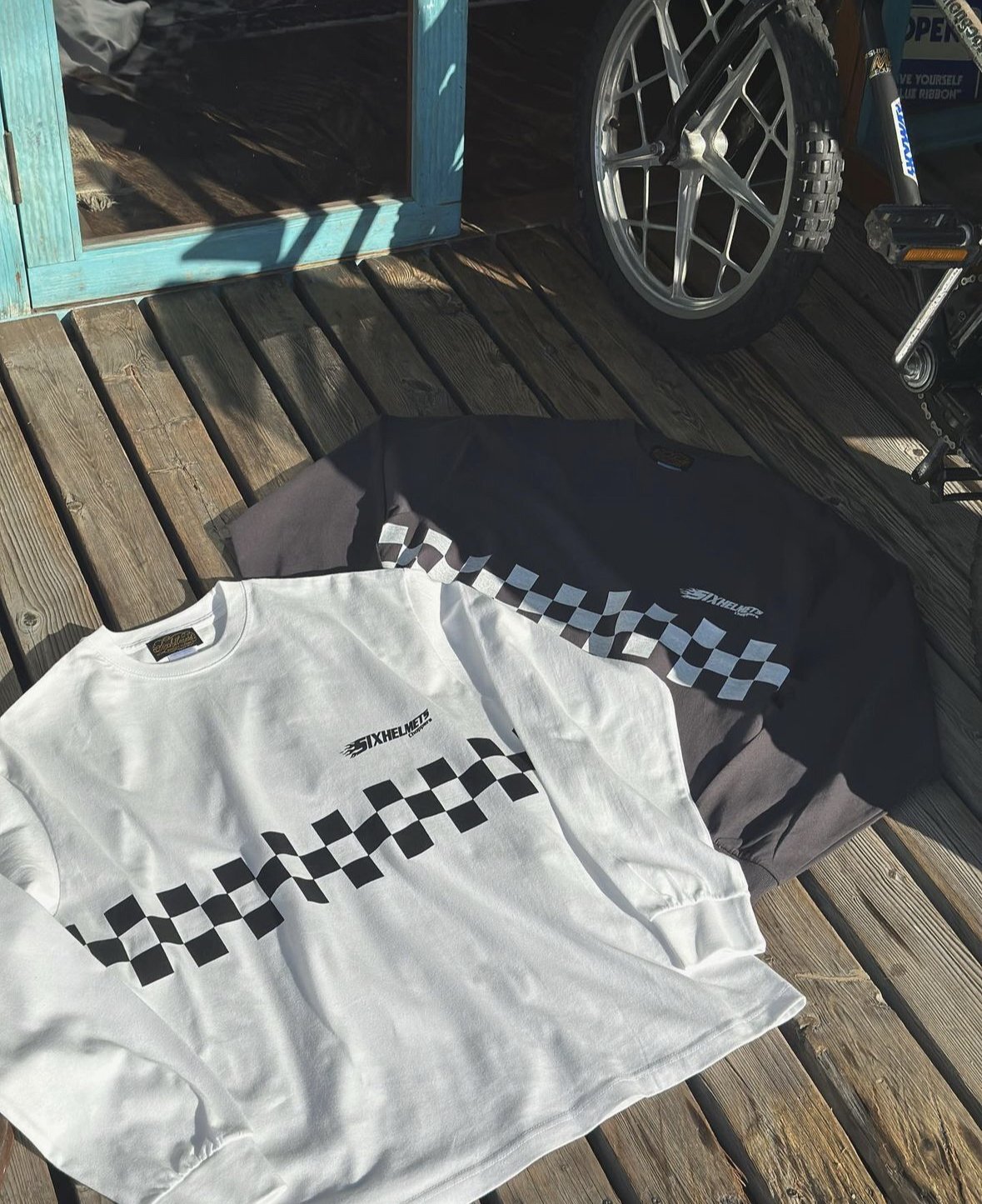 画像5: SIXHELMETS CHOPPERS CHECKER LINE L/S T-SHIRT WHITE