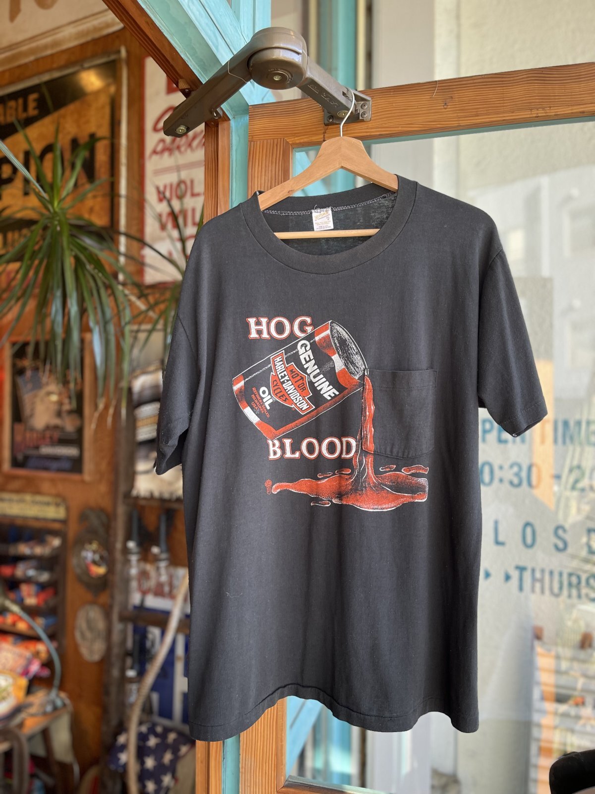 画像1: VINTAGE 80s HARLEY DAVIDSON HOG BLOOD T-SHIRT XL