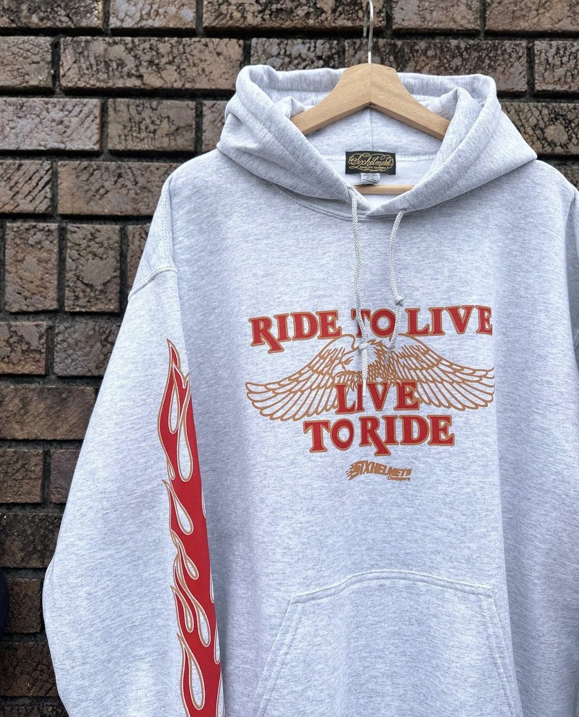 画像2: SIXHELMETS CHOPPERS “RIDE TO LIVE LIVE TO RIDE” HOODIE GRAY