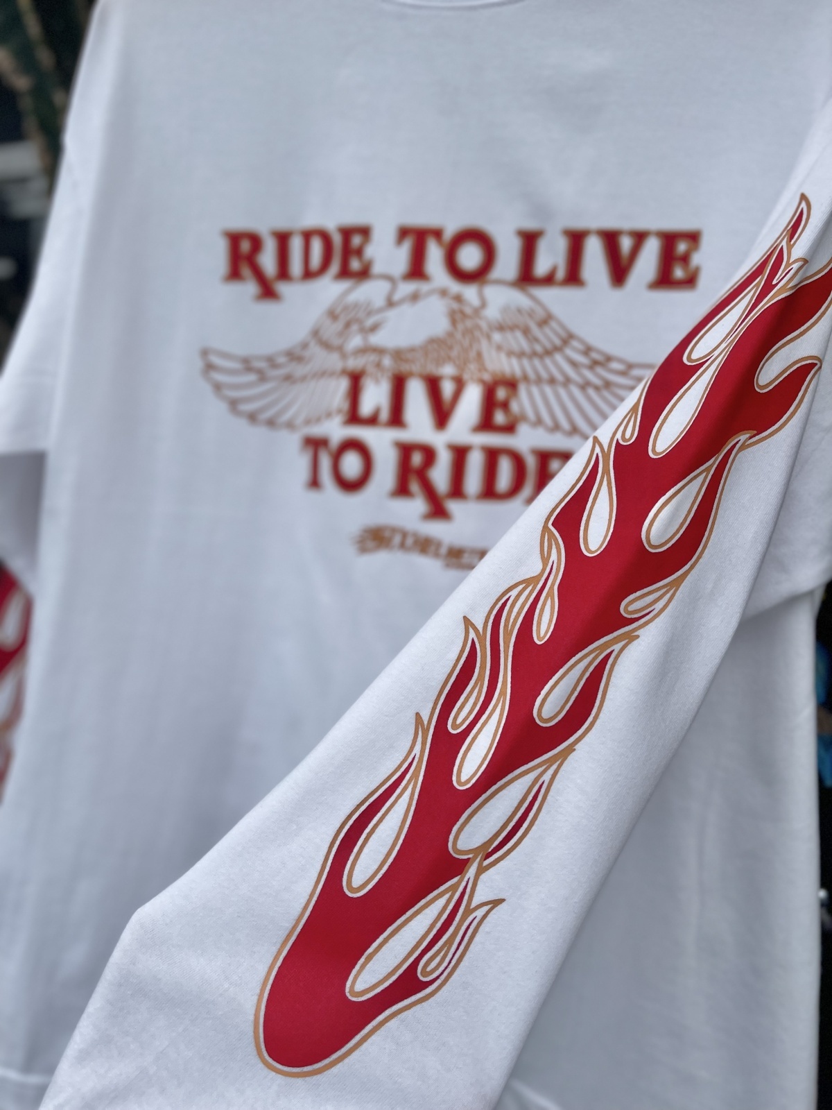 画像3: SIXHELMETS CHOPPERS “LIVE TO RIDE RIDE TO LIVE FLAME L/S T-SHIRT WHITE