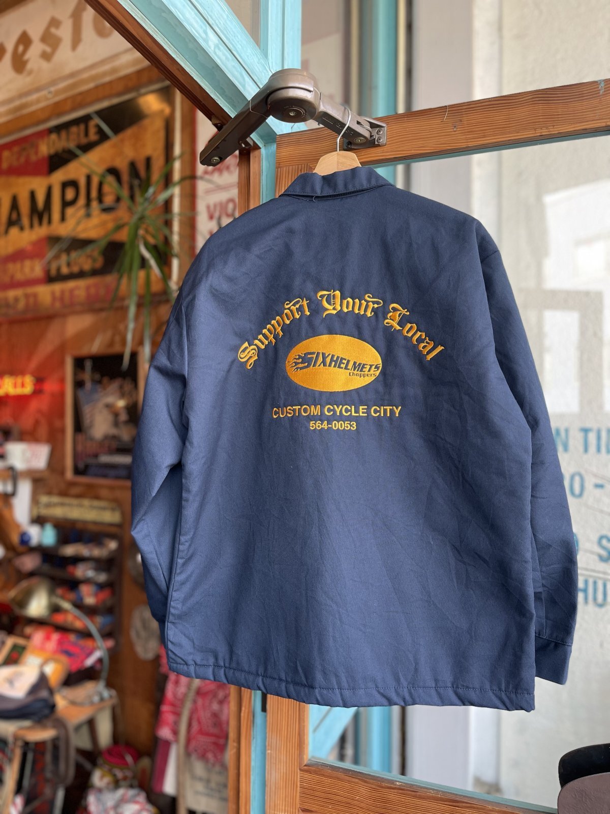 画像1: SIXHELMETS CHOPPERS “SUPPORT YOUR LOCAL” EMBROILED WORK JACKET NAVY M