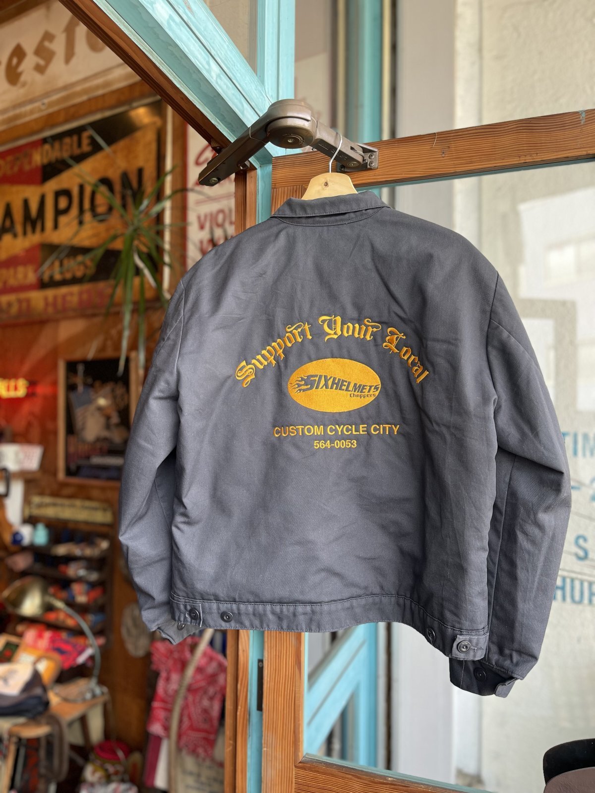 画像1: SIXHELMETS CHOPPERS “SUPPORT YOUR LOCAL” EMBROILED WORK JACKET GRAY L