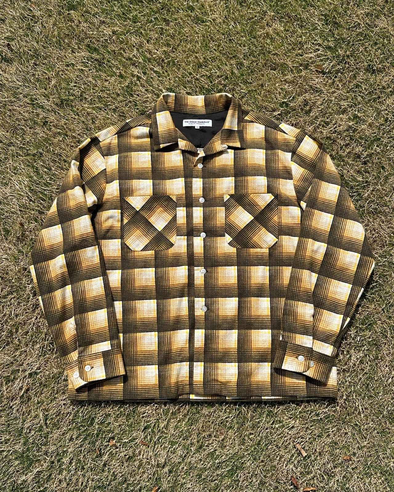 画像1: THE GOOD PRINT FLANNEL SHIRT YELLOW
