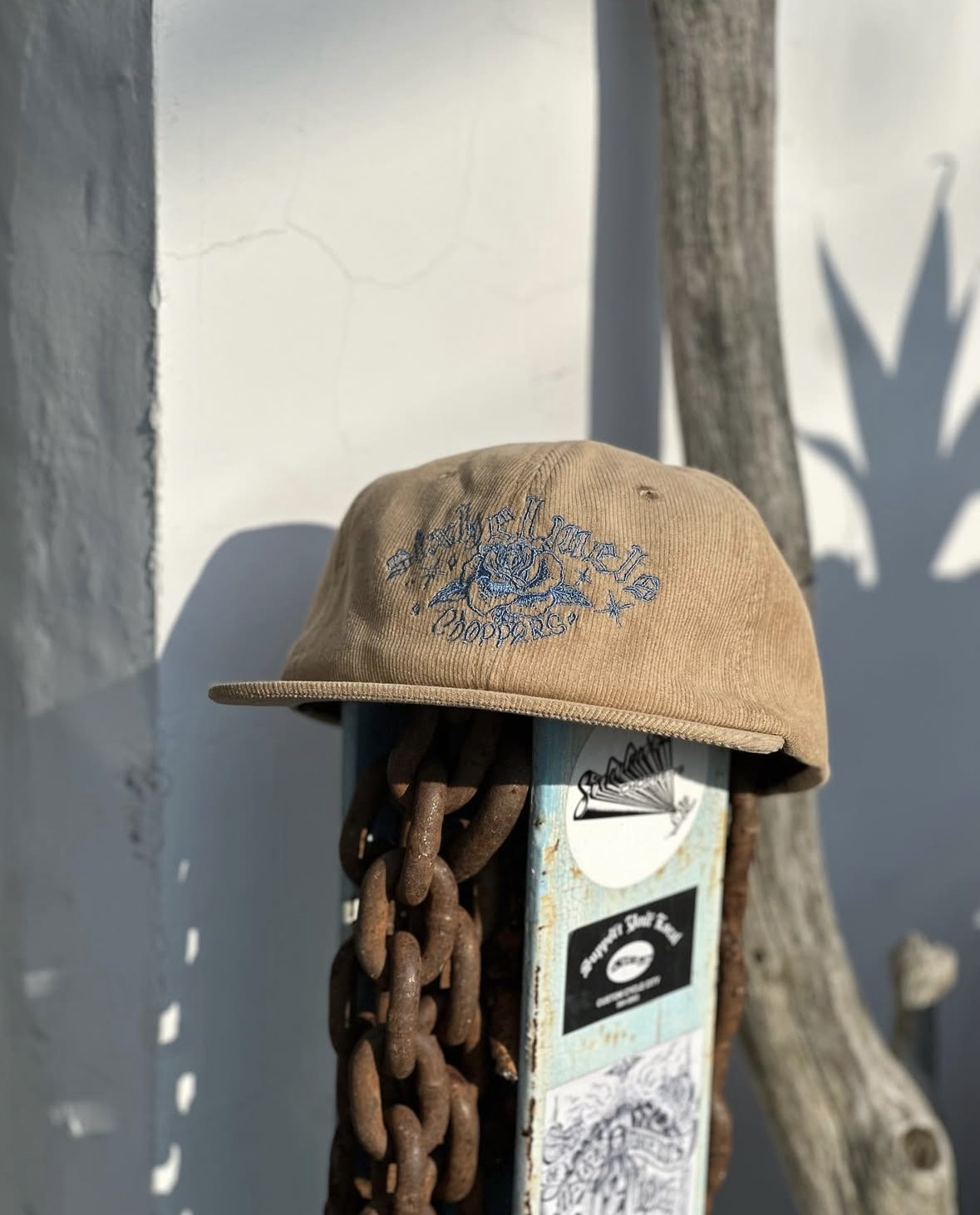 画像1: SIXHELMETS CHOPPERS ROSA CORDUROY CAP  BEIGE DRAWN BY BOULEVARD FEVER ART