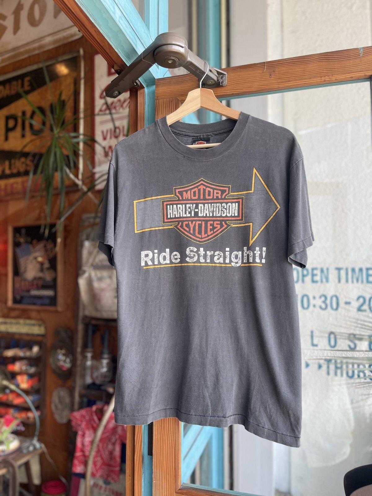 画像1: 90s HARLEY DAVIDSON BAR&SHIELD RIDE STRAIGHT T-SHIRT M