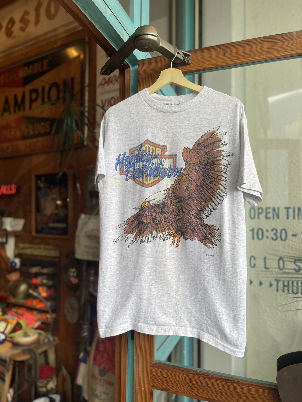 画像1: 90s HARLEY DAVIDSON EAGLE LOGO BAR&SHIELD T-SHIRT M