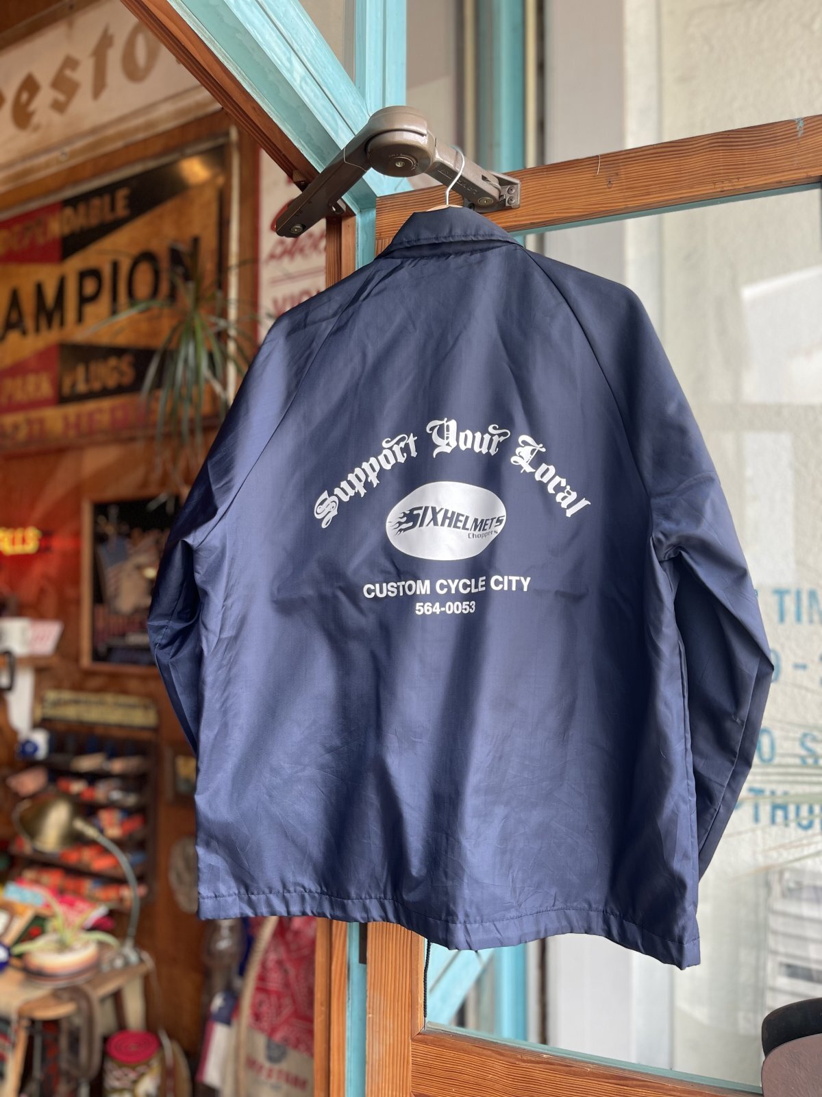 画像1: SIXHELMETS CHOPPERS “SUPPORT YOUR LOCAL” OLD COACH JACKET NAVY L